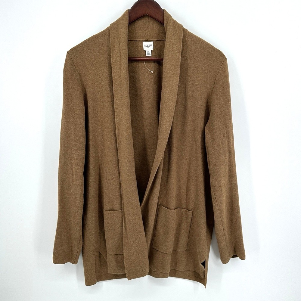 J.crew Chelsea Sweater Blazer Size XL Brown Cotton Juliette Layering Work